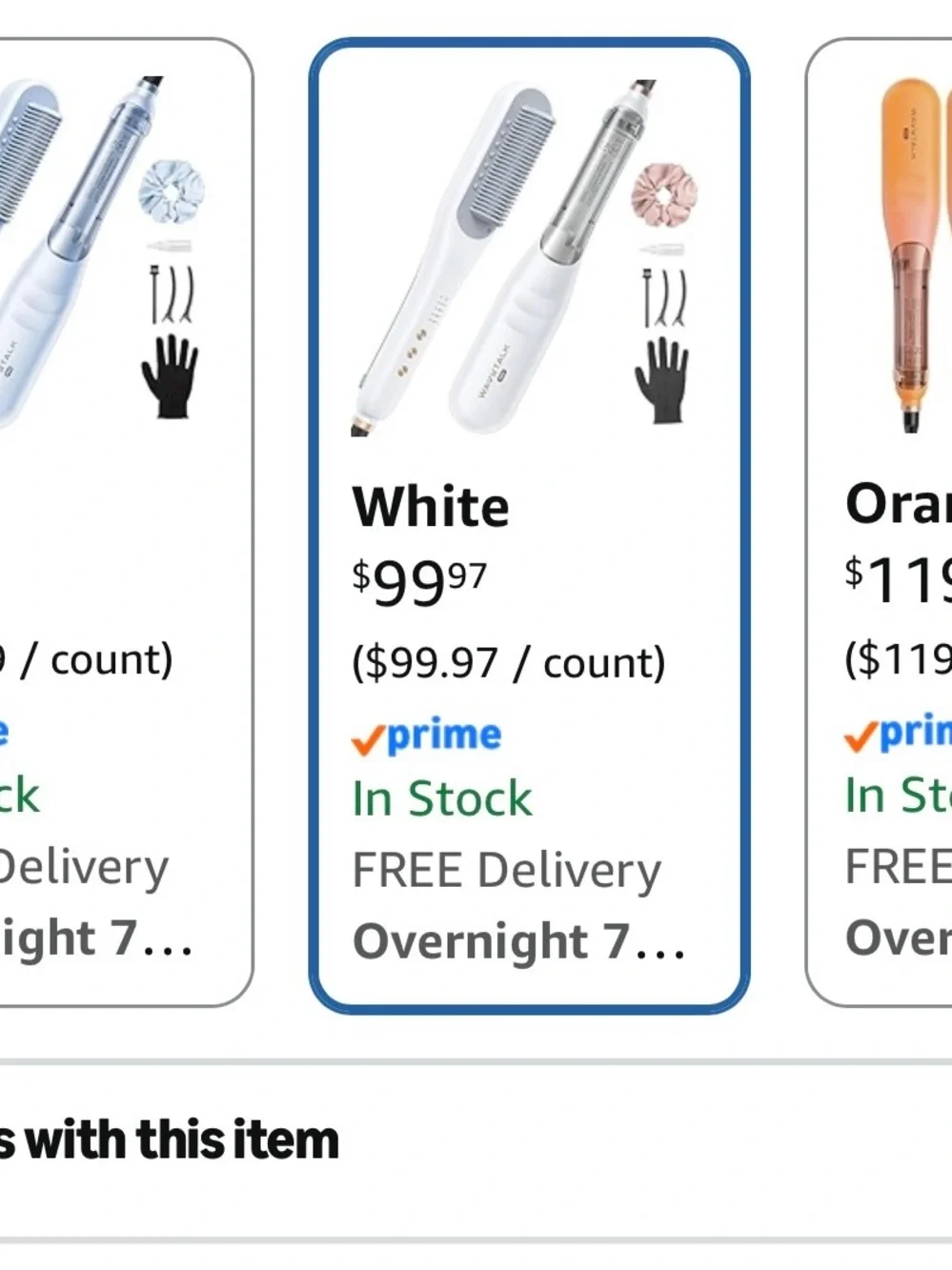 Wavytalk White Ceramic Hair Straightening Brush with Accessories